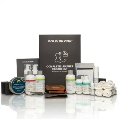 COLOURLOCK Complete Leather Repair Set F034 schwarz – Umfassendes Set zur Reparatur und Pflege von Glattleder